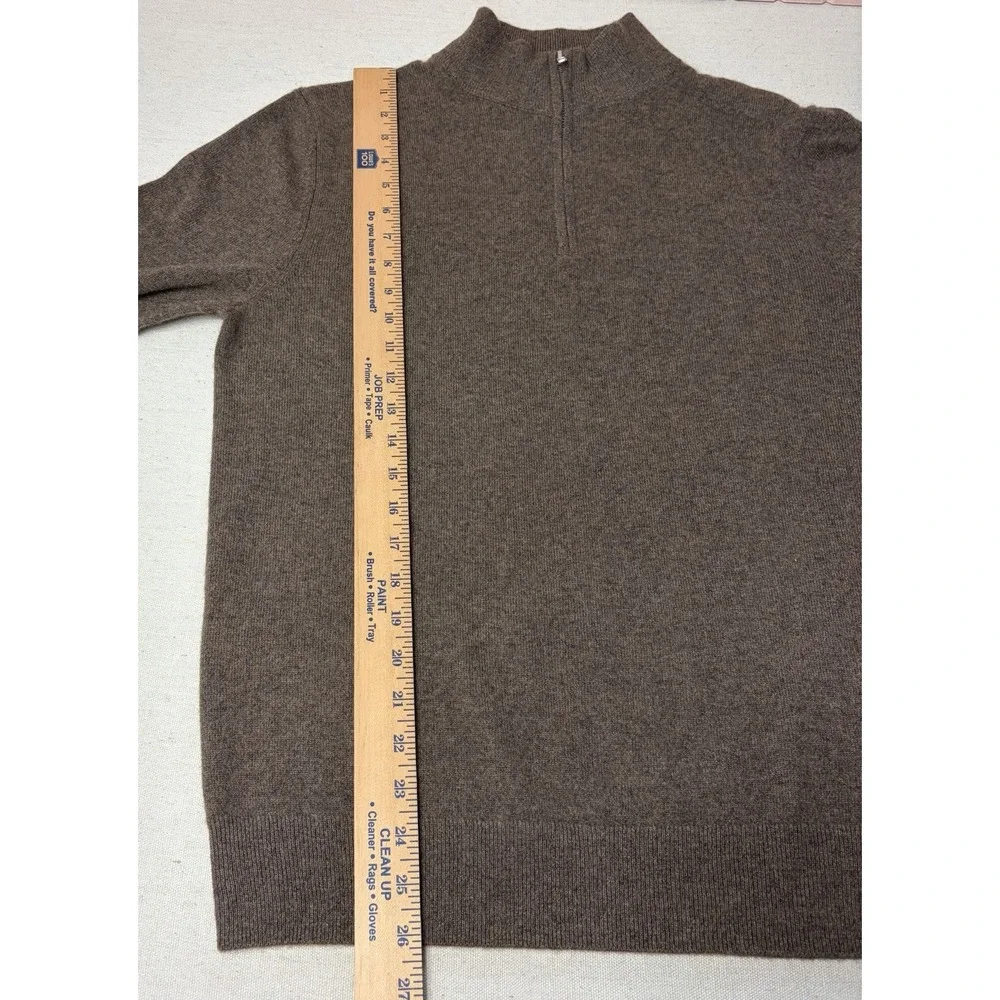 Quince Sweater Mens Med 100% Mongolian Cashmere 1/4 Zip Mock Neck Sweater  (C3)